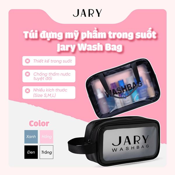 TÚI ĐỰNG MỸ PHẨM TRONG SUỐT JARY COSMETICS WASH BAG