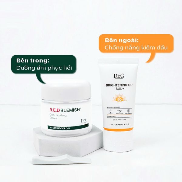 BỘ CHĂM SÓC DA DR.G R.E.D BLEMISH CLEAR SOOTHING CREAM BONUS SET