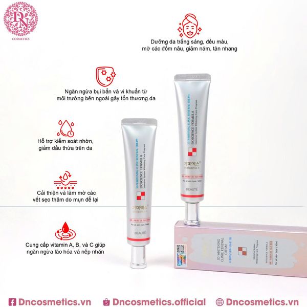 KEM ĐIỀU TRỊ THÂM NÁM TÀN NHANG TRẮNG DA MELASMA-X 3D WHITENING CLINIC CREAM 35G