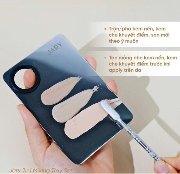 BỘ DỤNG CỤ KHAY THÌA TRỘN 2IN1 DÀNH CHO MAKEUP ARTIST JARY 2IN1 MIXING TRAY