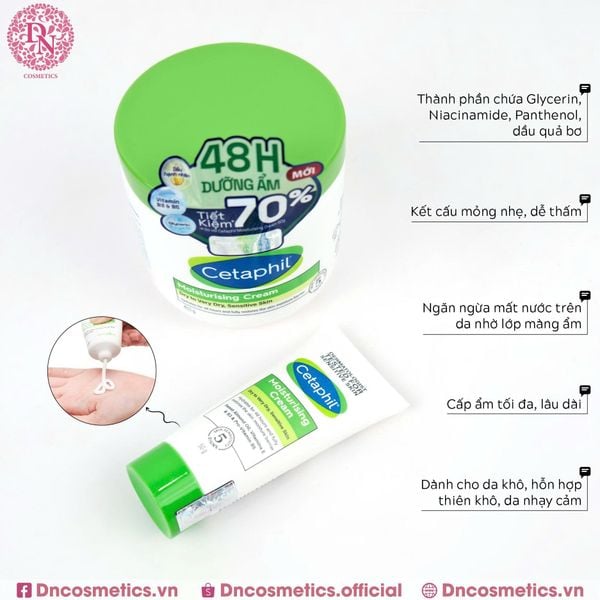 KEM DƯỠNG ẨM CETAPHIL MOITURISING CREAM DÀNH CHO DA KHÔ NHẠY CẢM