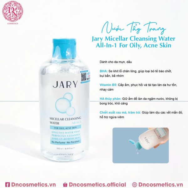 NƯỚC TẨY TRANG JARY MICELLAR CLEANSING WATER ALL-IN-1 250ML