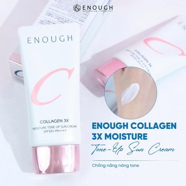 KEM CHỐNG NẮNG NÂNG TONE ENOUGH COLLAGEN 3X MOISTURE TONEUP SUN CREAM
