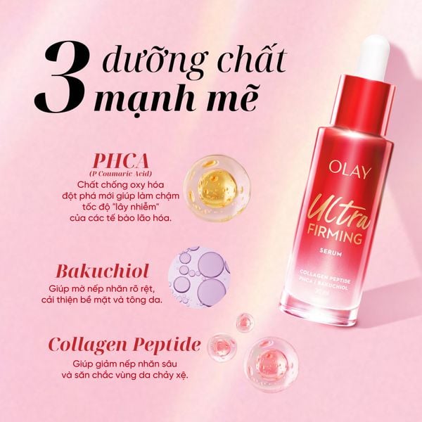 BỘ ĐÔI TINH CHẤT VÀ KEM DƯỠNG OLAY ULTRA FIRMING SERUM/SUPER COLLAGEN PEPTIDES MOISTURISER