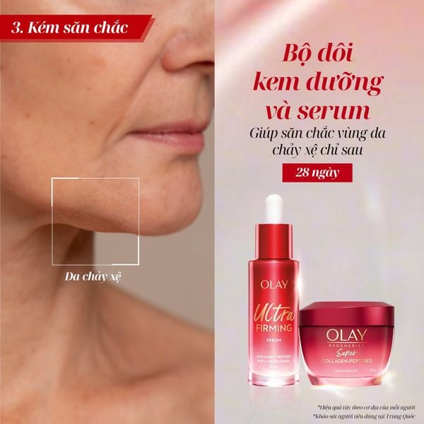 BỘ ĐÔI TINH CHẤT VÀ KEM DƯỠNG OLAY ULTRA FIRMING SERUM/SUPER COLLAGEN PEPTIDES MOISTURISER