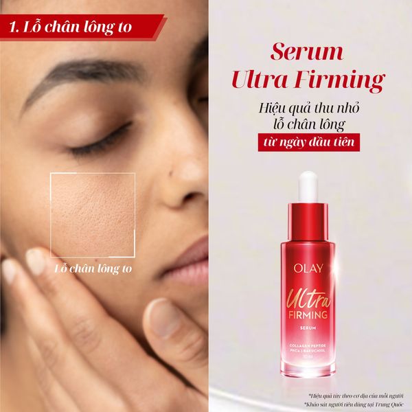 BỘ ĐÔI TINH CHẤT VÀ KEM DƯỠNG OLAY ULTRA FIRMING SERUM/SUPER COLLAGEN PEPTIDES MOISTURISER