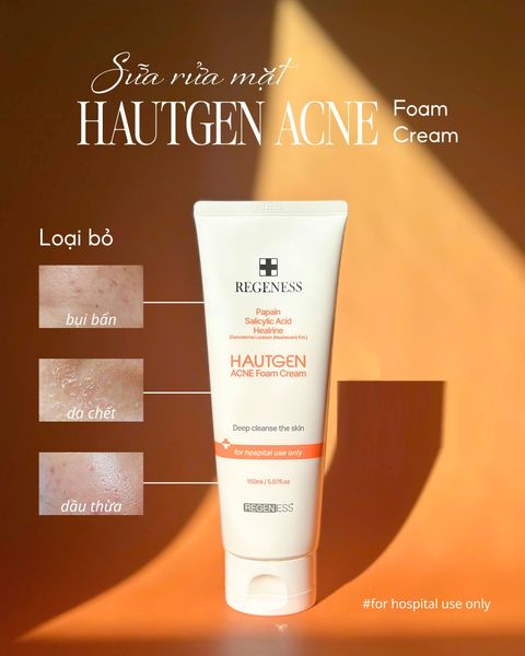 SỮA RỬA MẶT REGENESS HAUTGEN ACNE FOAM CREAM 150G
