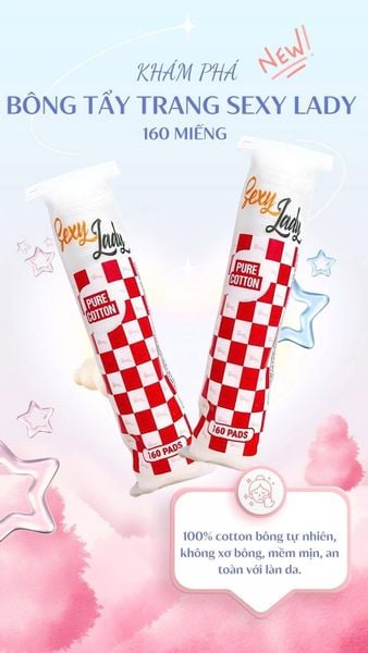 BÔNG TẨY TRANG SEXY LADY PURE COTTON PADS 160 MIẾNG