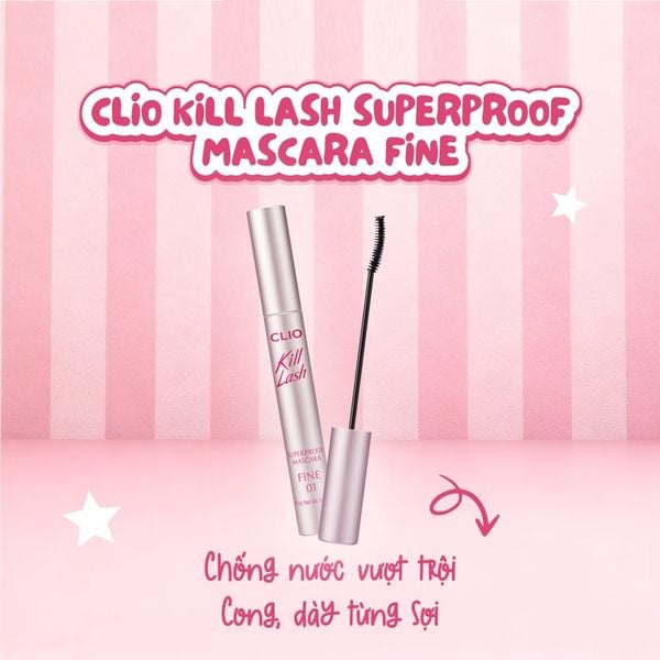 MASCARA CHUỐT LÔNG MI CLIO KILL LASH SUPERPROOF FINE 6.5G