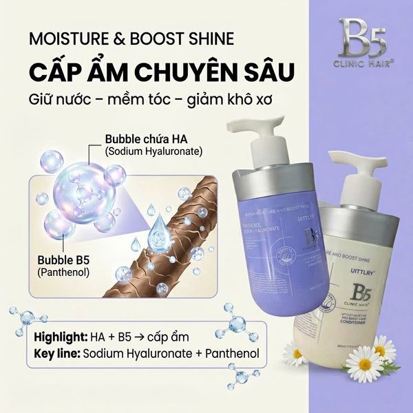 BỘ DẦU GỘI VÀ DẦU XẢ UITTLRY MOISTURE AND BOOST SHINE SHAMPOO/CONDITIONER 500ML