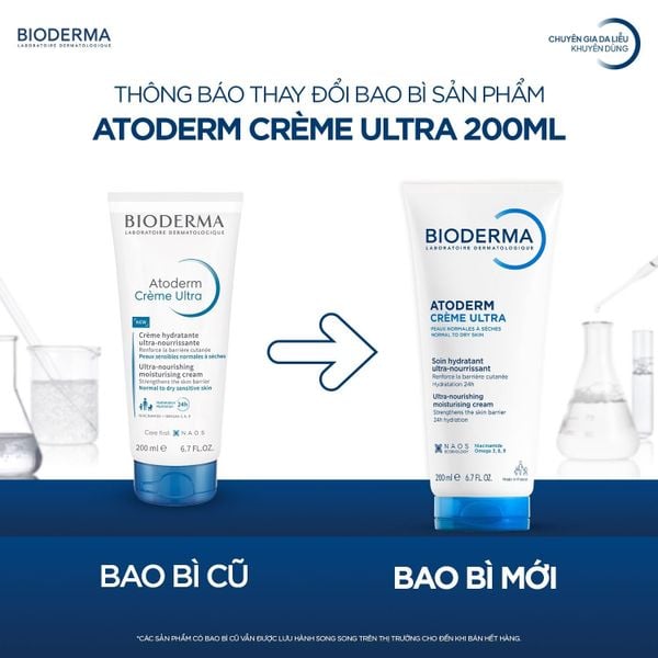 KEM DƯỠNG BIODERMA ATODERM CREME ULTRA DƯỠNG ẨM DÀNH CHO DA THƯỜNG 200ML