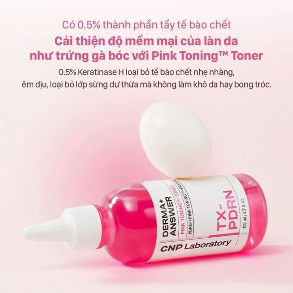 NƯỚC HOA HỒNG CNP DERMA ANSWER PINK TONING TONER TX-PDRN 200ML