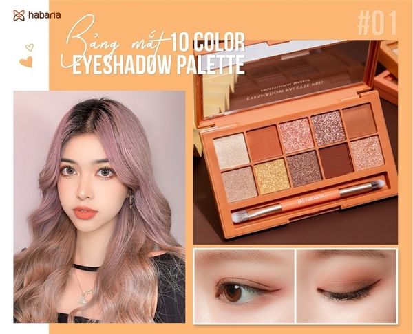BẢNG PHẤN MẮT 12 Ô HABARIA PRO COLORS EYESHADOW PALETTE 12G