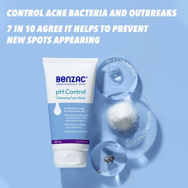 SỮA RỬA MẶT BENZAC PH CONTROL ANTIBACTERIAL FACE WASH DÀNH CHO DA MỤN 150ML