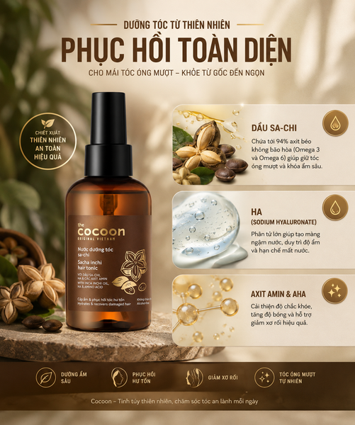 NƯỚC DƯỠNG TÓC COCOON SA-CHI SACHA INCHI HAIR TONIC 140ML