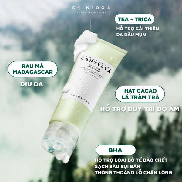 SỮA RỬA MẶT SKIN1004 MADAGASCAR CENTELLA TEE-TRICA BHA FOAM 125ML