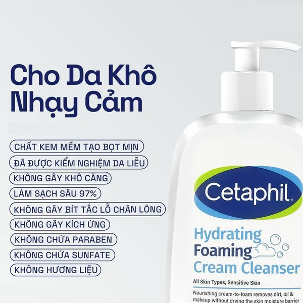 SỮA RỬA MẶT CETAPHIL HYDRATING CREAM CLEANSER - DÀNH CHO DA NHẠY CẢM