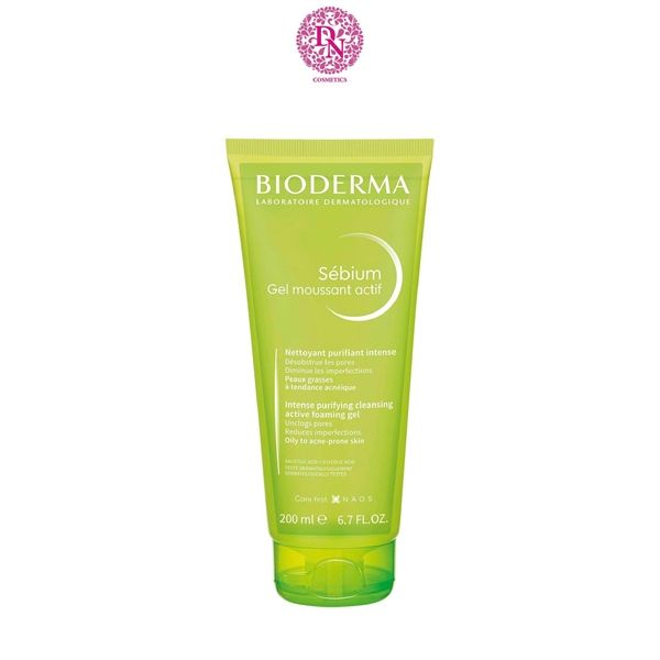 GEL RỬA MẶT BIODERMA SEBIUM MOUSSANT ACTIF XANH LÁ
