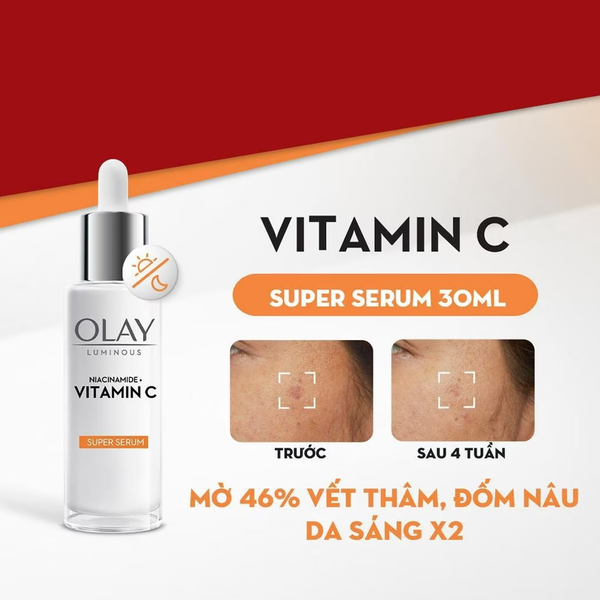 BỘ ĐÔI TINH CHẤT VÀ KEM DƯỠNG OLAY LUMINOUS NIACINAMIDE + VITAMIN C SUPER SERUM/MOISTURISER