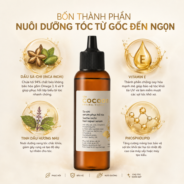 SERUM PHỤC HỒI TÓC COCOON SA-CHI SACHA INCHI HAIR REPAIR SERUM 70ML