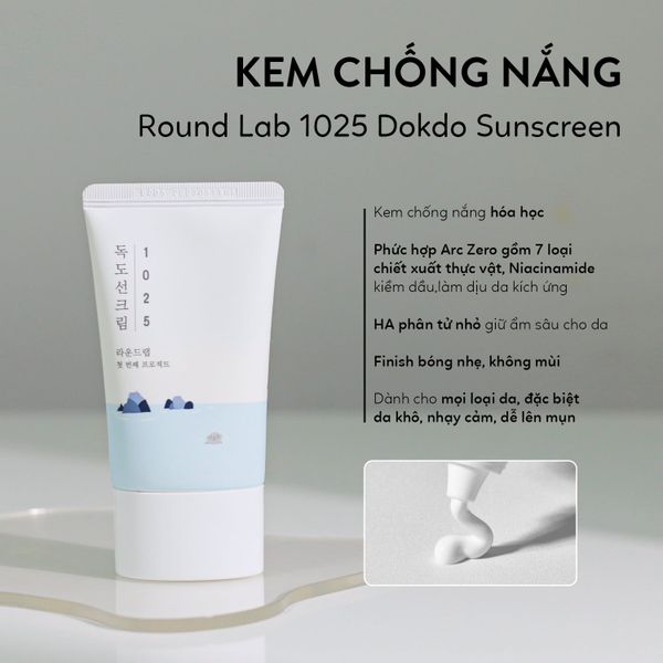 KEM CHỐNG NẮNG ROUND LAB 1025 DOKDO SUNSCREEN 50ML