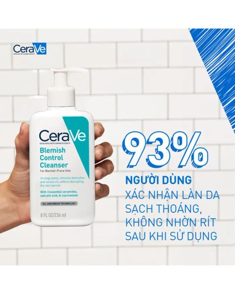 SỮA RỬA MẶT DÀNH CHO DA DẦU MỤN CERAVE BLEMISH CONTROL CLEANSER