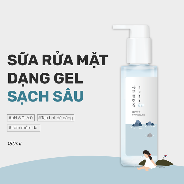 GEL RỬA MẶT ROUND LAB 1025 DOKDO CLEANSING GEL 150ML