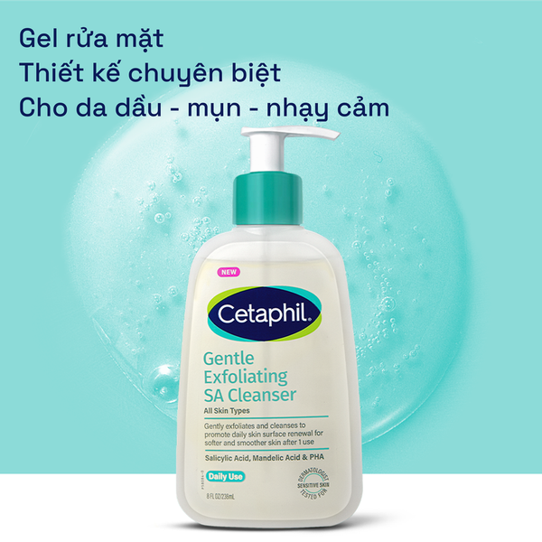 SỮA RỬA MẶT CETAPHIL GENTLE EXFOLIATING SA CLEANSER - DÀNH CHO DA DẦU MỤN