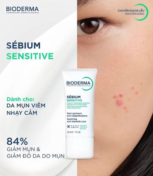 KEM DƯỠNG BIODERMA SEBIUM SENSITIVE CHO DA MỤN NHẠY CẢM 30ML