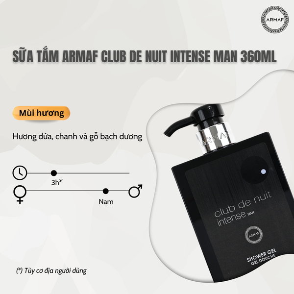 SỮA TẮM ARMAF CLUB DE NUIT SHOWER GEL 360ML