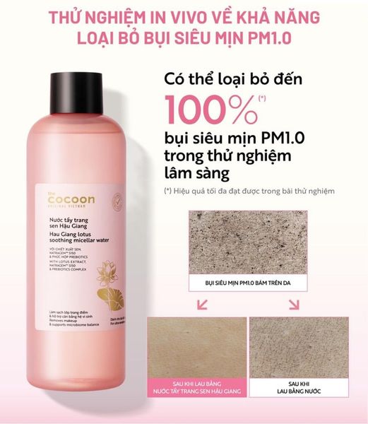 NƯỚC TẨY TRANG COCOON SEN HẬU GIANG 500ML