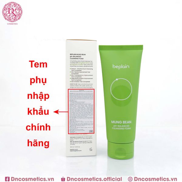 SỮA RỬA MẶT BEPLAIN CHIẾT XUÁT ĐẬU XANH MUNG BEAN PH - BALANCED CLEANSING FOAM 160ML