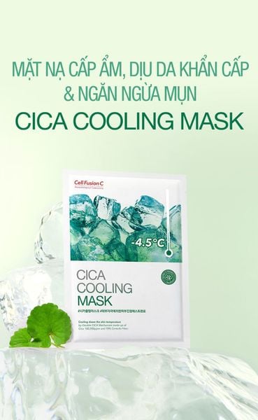 MẶT NẠ RAU MÁ GIẢM MỤN LÀM DỊU DA CELL FUSION C CICA COOLING MASK