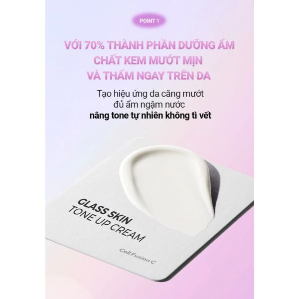 KEM DƯỠNG NÂNG TONE CELL FUSION C GLASS SKIN TONE UP CREAM 50ML