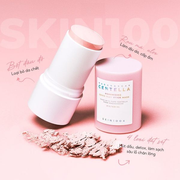 THANH LĂN MẶT NẠ ĐẤT SÉT SKIN1004 POREMIZING QUICK CLAY STICK MASK 27G
