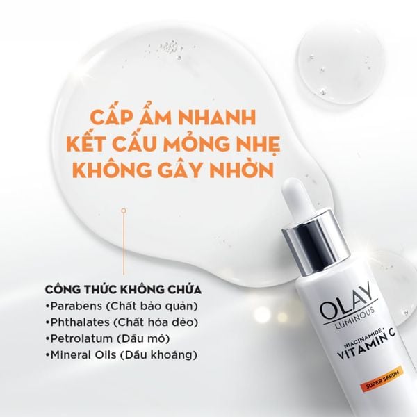 BỘ ĐÔI TINH CHẤT VÀ KEM DƯỠNG OLAY LUMINOUS NIACINAMIDE + VITAMIN C SUPER SERUM/MOISTURISER