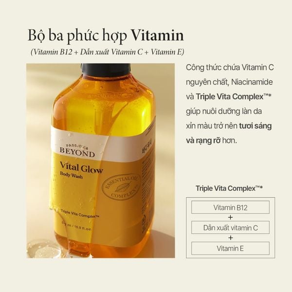 SỮA TẮM BEYOND VITAL GLOW BODY WASH 500ML