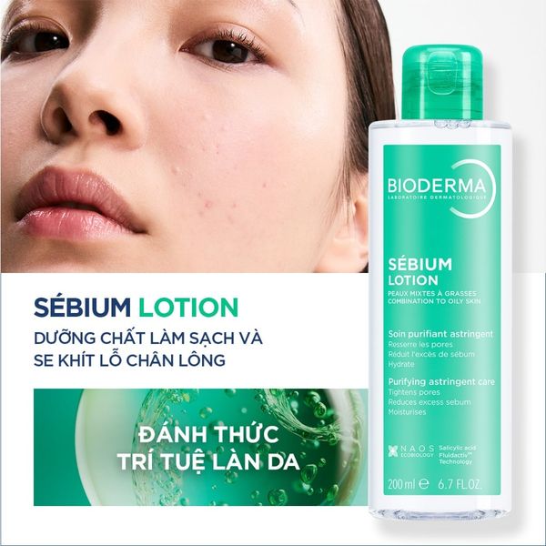 DUNG DỊCH CÂN BẰNG BIODERMA SEBIUM LOTION CHO DA HỖN HỢP VÀ DA DẦU 200ML