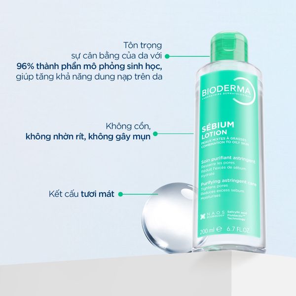 DUNG DỊCH CÂN BẰNG BIODERMA SEBIUM LOTION CHO DA HỖN HỢP VÀ DA DẦU 200ML