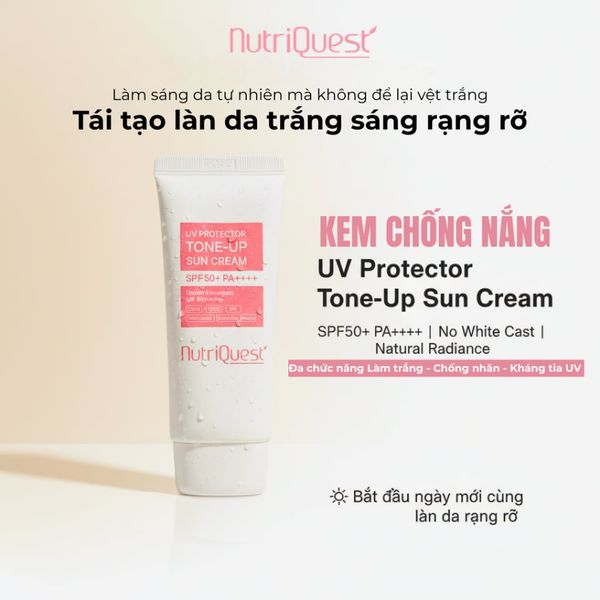 KEM CHỐNG NẮNG NUTRIQUEST ĐA NĂNG NÂNG TONE VÀ DƯỠNG SÁNG 60ML