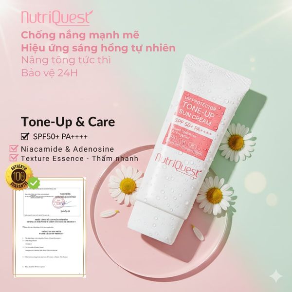 KEM CHỐNG NẮNG NUTRIQUEST ĐA NĂNG NÂNG TONE VÀ DƯỠNG SÁNG 60ML