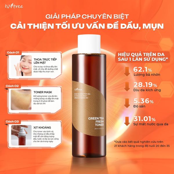 NƯỚC HOA HỒNG ISNTREE GREEN TEA FRESH TONER 200ML