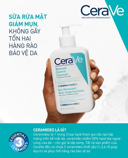 SỮA RỬA MẶT DÀNH CHO DA DẦU MỤN CERAVE BLEMISH CONTROL CLEANSER