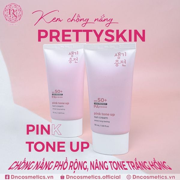 KEM CHỐNG NẮNG NÂNG TONE PRETTY SKIN PINK TONE UP SUN CREAM 50ML