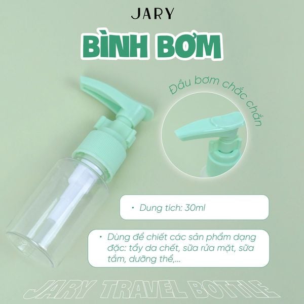 BỘ CHAI LỌ CHIẾT MỸ PHẨM JARY TRAVEL BOTTLES SET