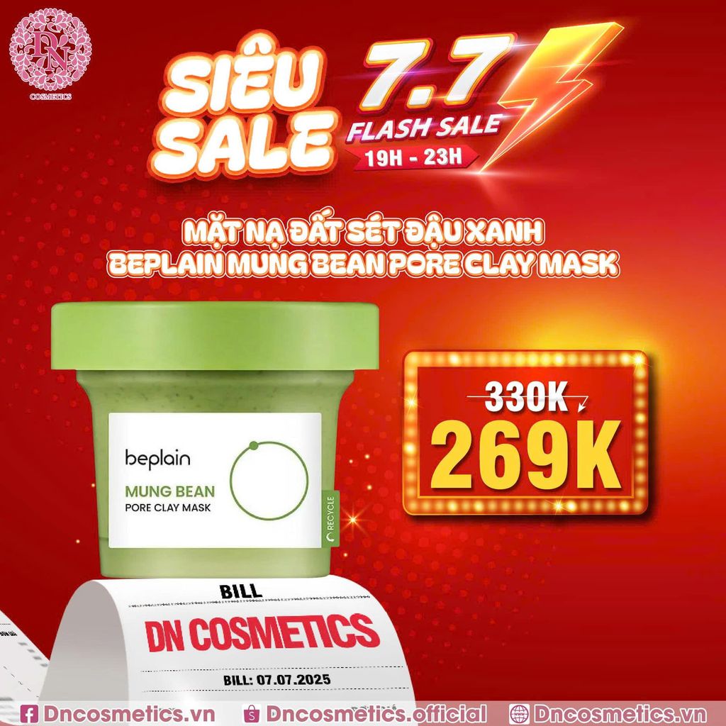 MẶT NẠ ĐẤT SÉT ĐẬU XANH BEPLAIN MUNG BEAN PORE CLAY MASK 120ML