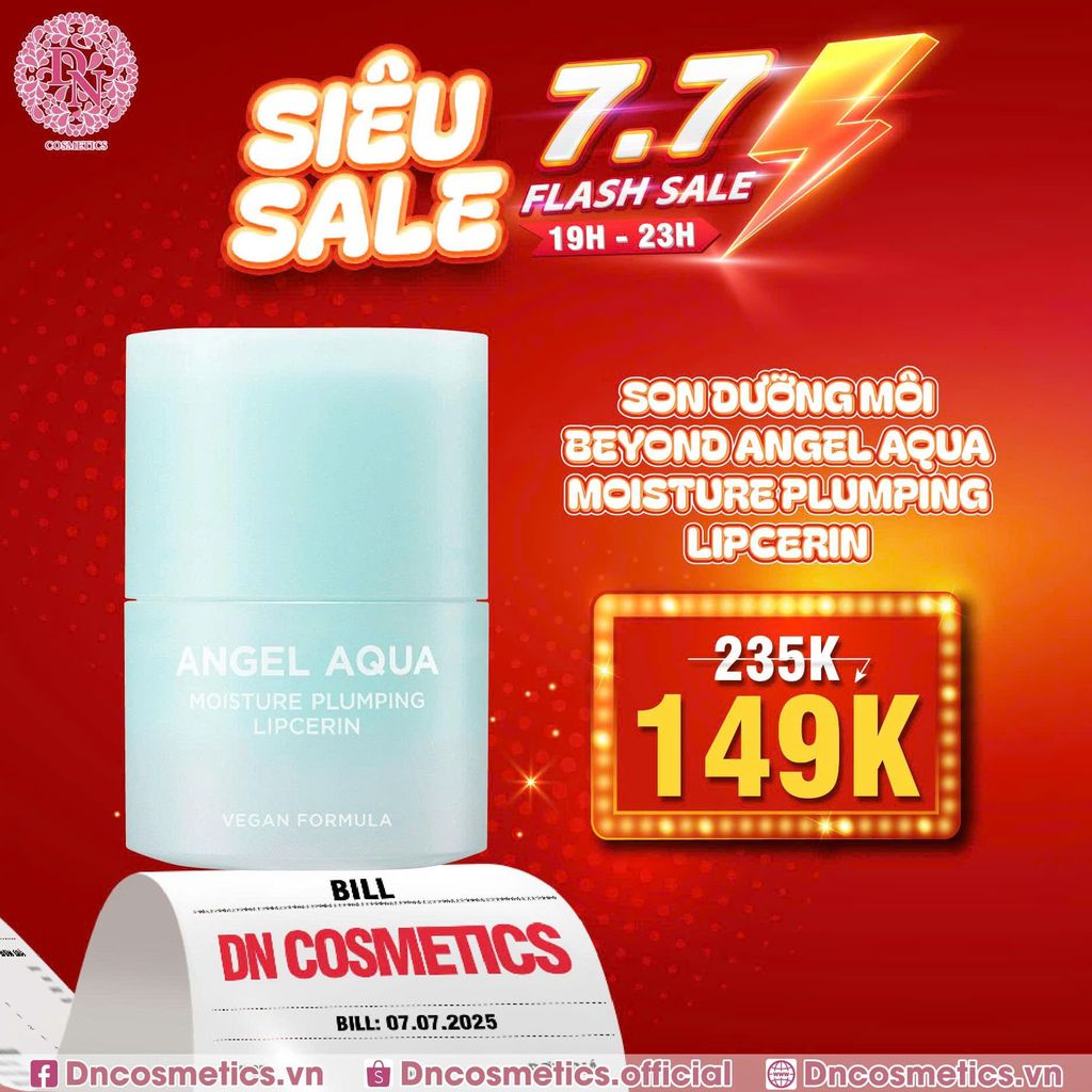 SON DƯỠNG MÔI THUẤN CHAY BEYOND ANGEL AQUA MOISTURE PLUMPING LIPCERIN 15ML
