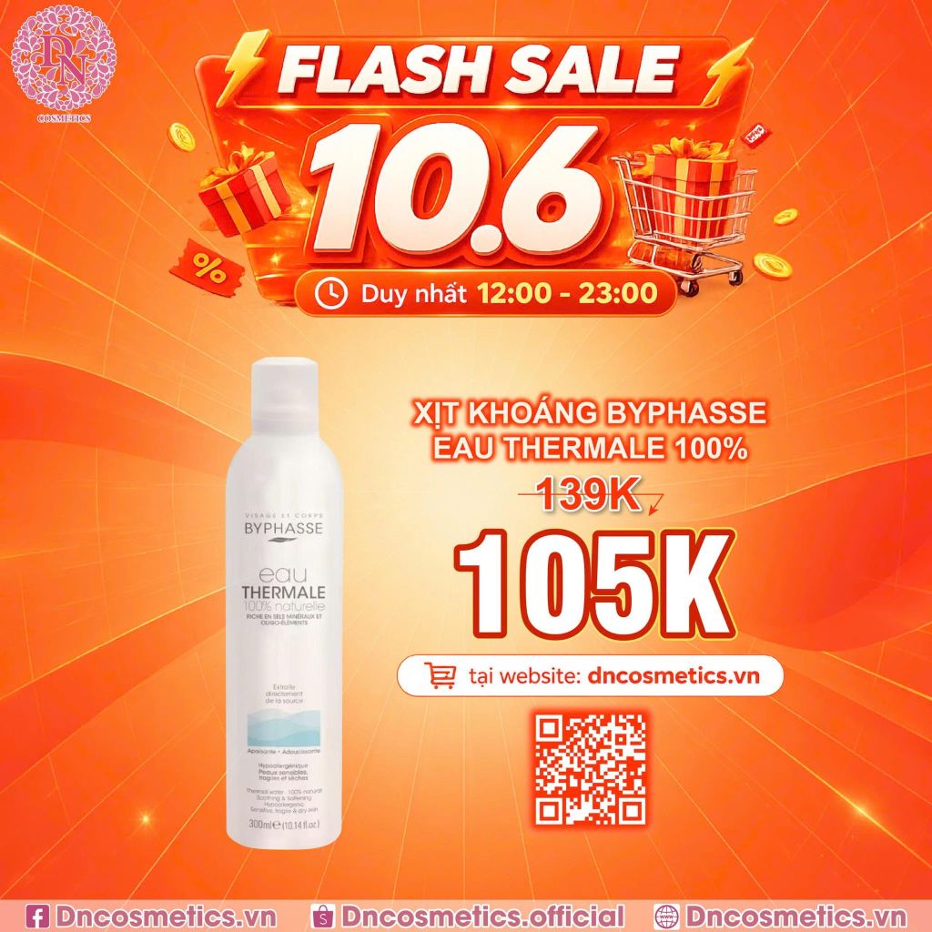 XỊT KHOÁNG BYPHASSE EAU THERMALE 100% CẢM ỨNG TỰ NHIÊN 300ML