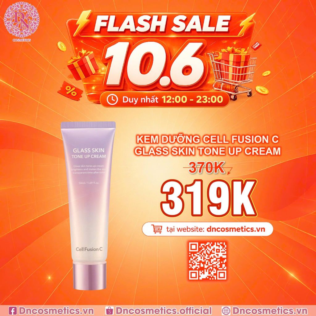 KEM DƯỠNG NÂNG TONE CELL FUSION C GLASS SKIN TONE UP CREAM 50ML