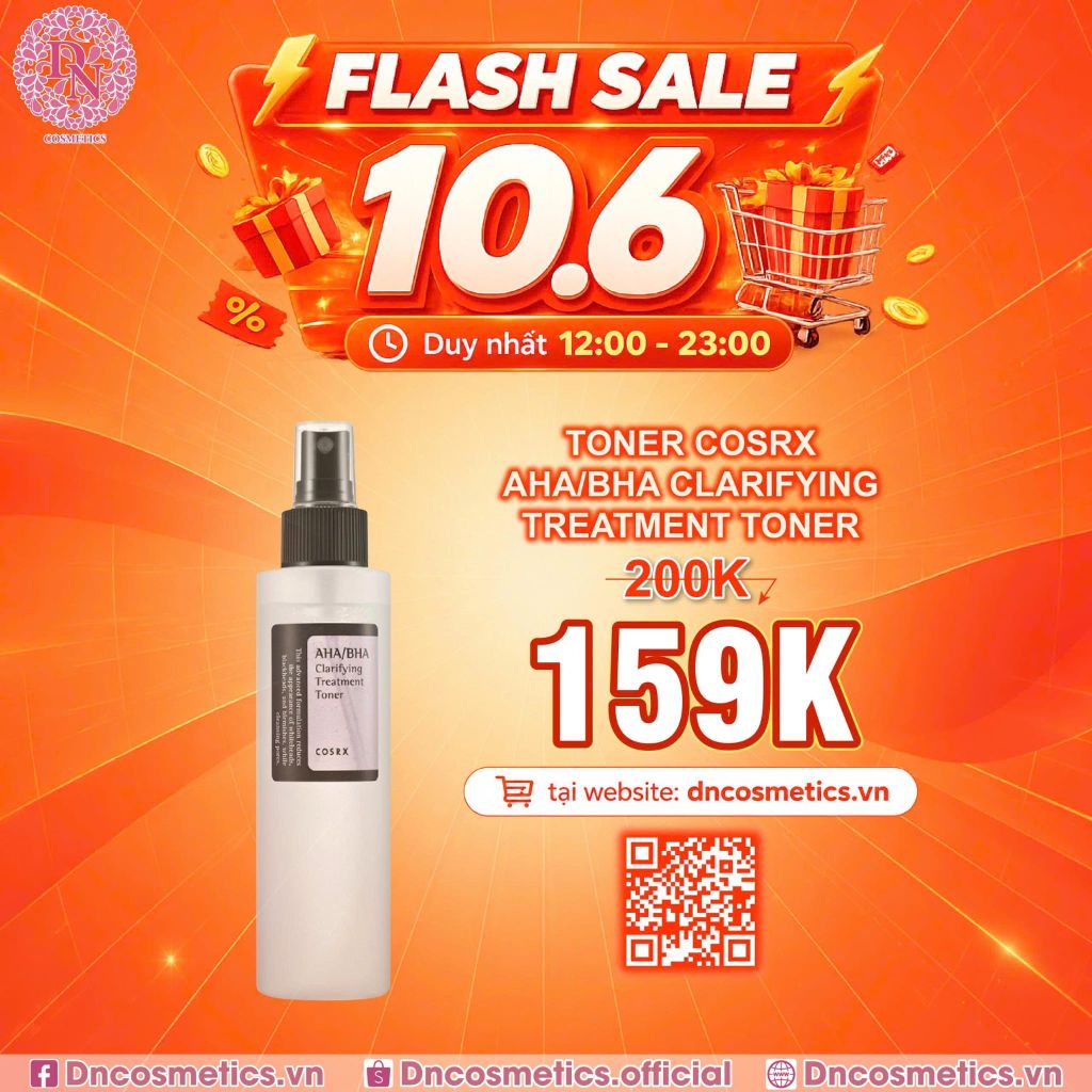 NƯỚC HOA HỒNG COSRX AHA/BHA CLARIFYING TREATMENT TONER 100ML